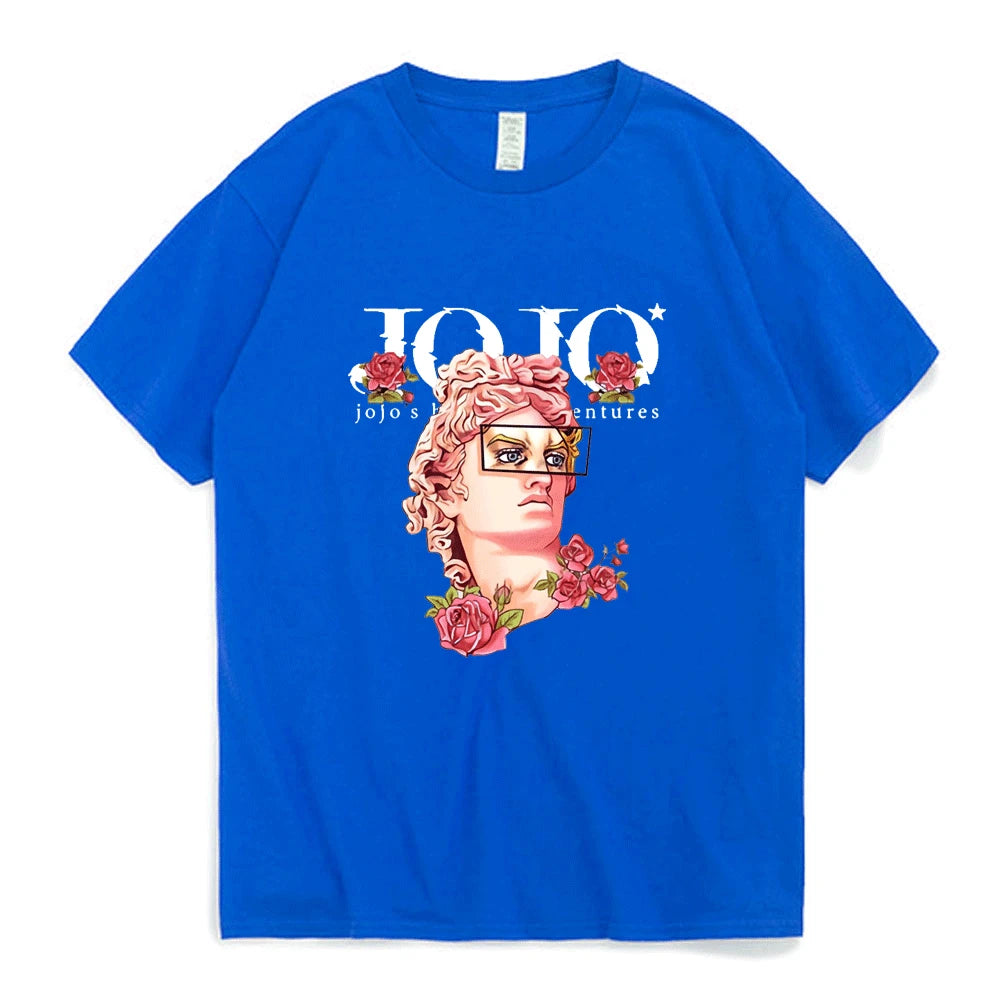 Japanese Jojo Bizarre Adventure Anime T Shirt Men Women Kawaii Jojo Graphic T-Shirt Teens Manga Tee Shirt Short Sleeve Unisex