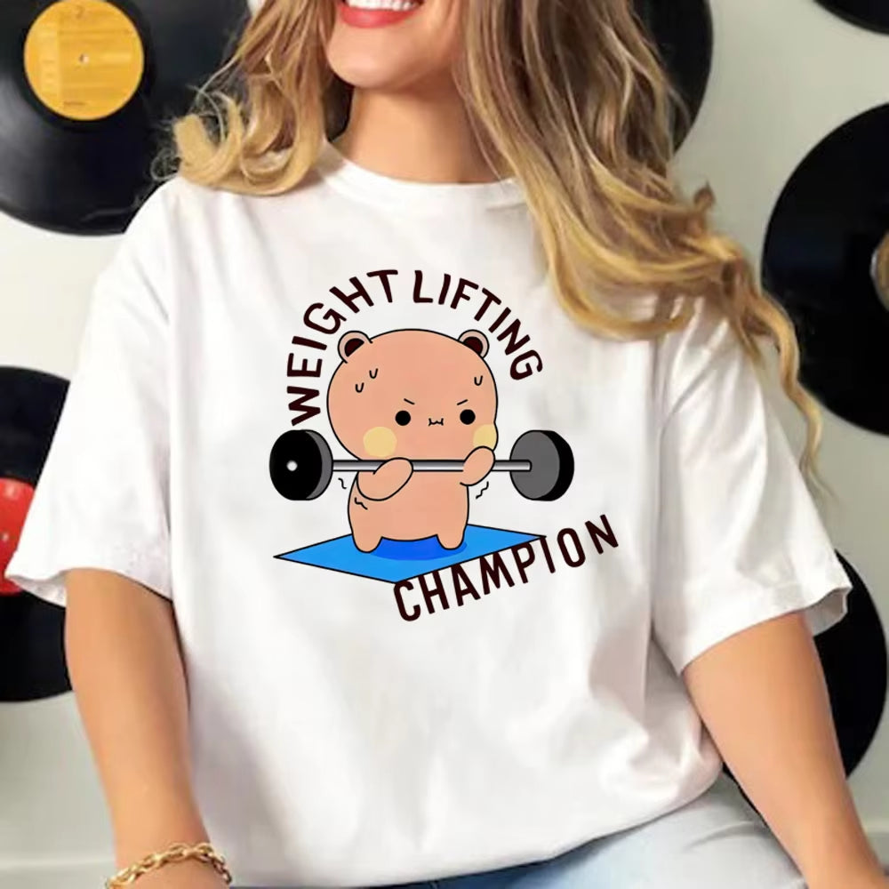 Bubu and Dudu T Shirt Women Comic T-Shirts Girl Y2K Funny Japanese Clothing