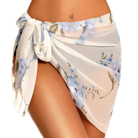 Sexy Skirt Short Gauze Beach Wrap Skirt Red Beach Dress Tunic Long Pareos Bikinis Cover Ups Swim Cover up Robe Plage Beachwear