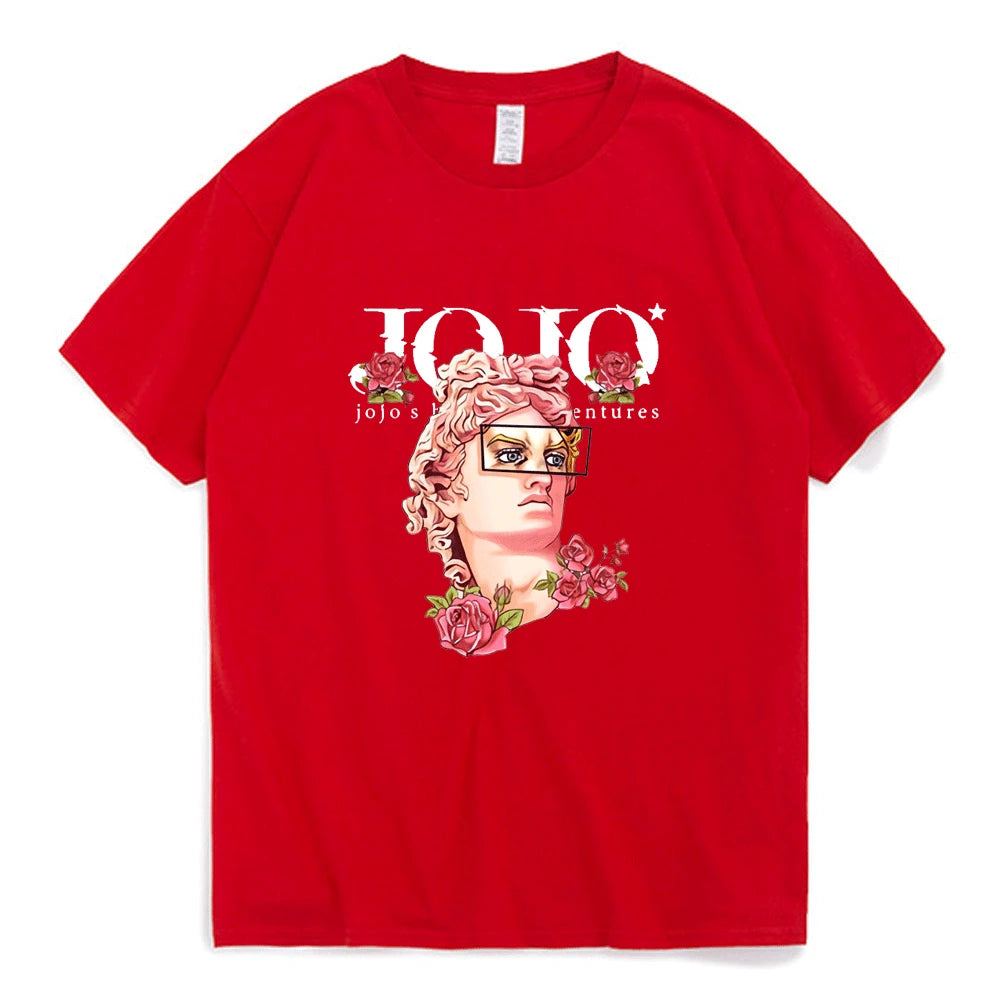 Japanese Jojo Bizarre Adventure Anime T Shirt Men Women Kawaii Jojo Graphic T-Shirt Teens Manga Tee Shirt Short Sleeve Unisex