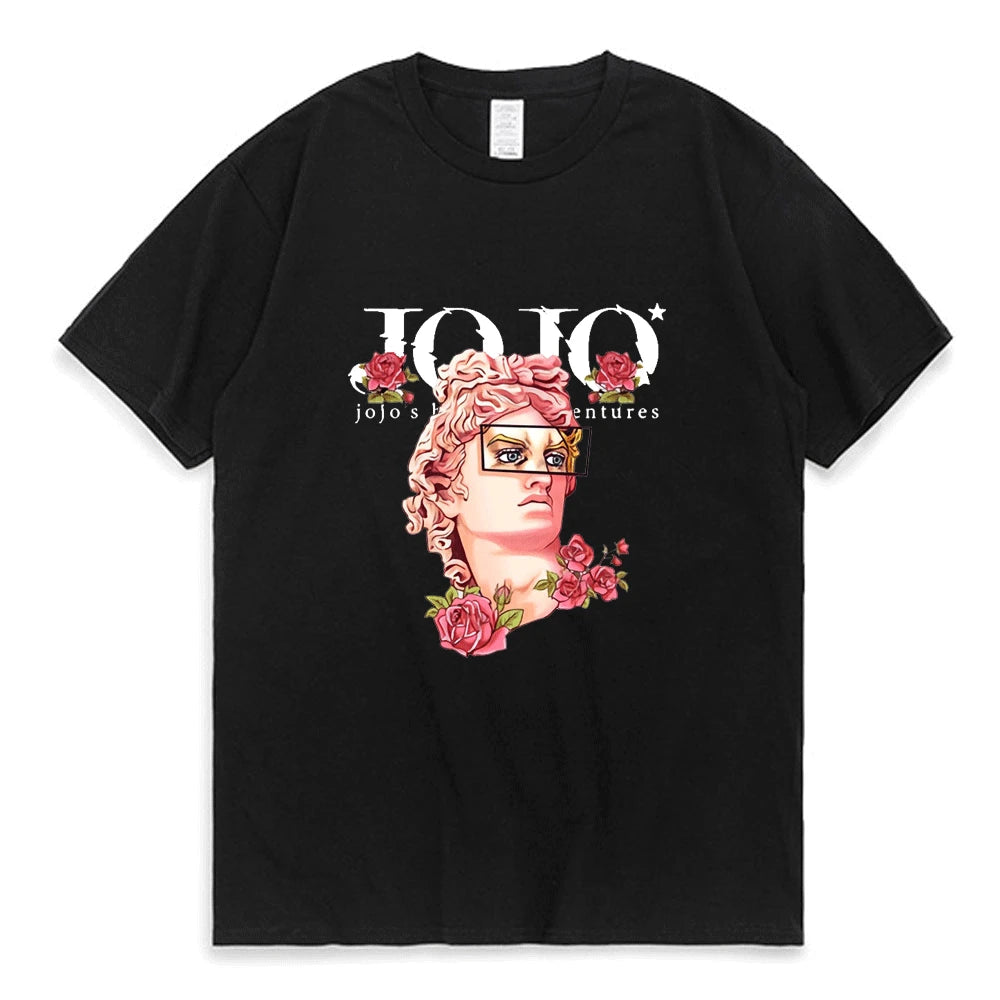 Japanese Jojo Bizarre Adventure Anime T Shirt Men Women Kawaii Jojo Graphic T-Shirt Teens Manga Tee Shirt Short Sleeve Unisex