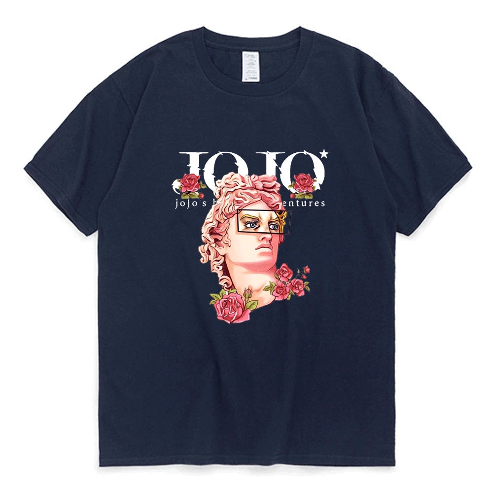 Japanese Jojo Bizarre Adventure Anime T Shirt Men Women Kawaii Jojo Graphic T-Shirt Teens Manga Tee Shirt Short Sleeve Unisex