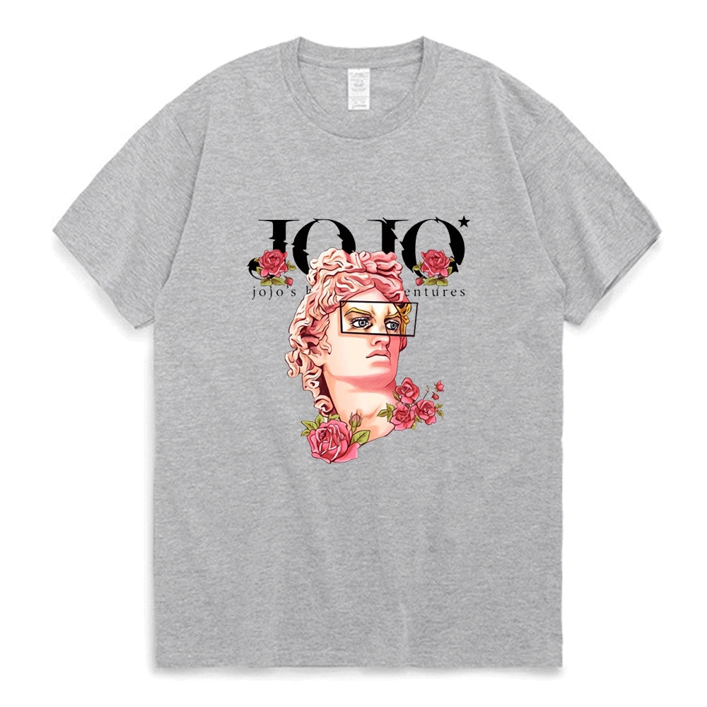 Japanese Jojo Bizarre Adventure Anime T Shirt Men Women Kawaii Jojo Graphic T-Shirt Teens Manga Tee Shirt Short Sleeve Unisex