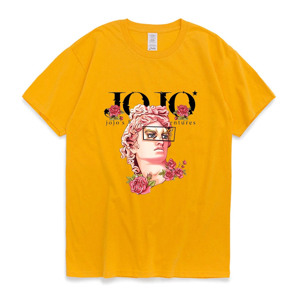 Japanese Jojo Bizarre Adventure Anime T Shirt Men Women Kawaii Jojo Graphic T-Shirt Teens Manga Tee Shirt Short Sleeve Unisex