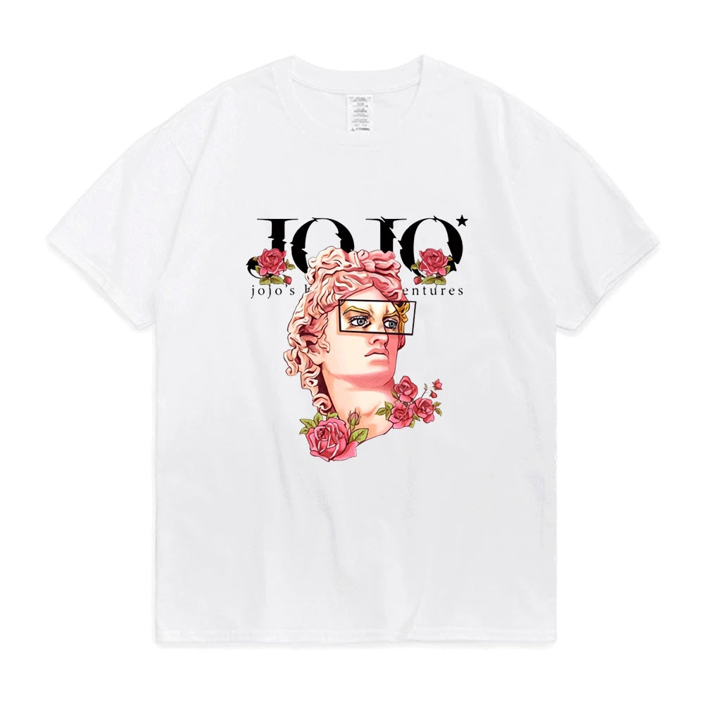 Japanese Jojo Bizarre Adventure Anime T Shirt Men Women Kawaii Jojo Graphic T-Shirt Teens Manga Tee Shirt Short Sleeve Unisex