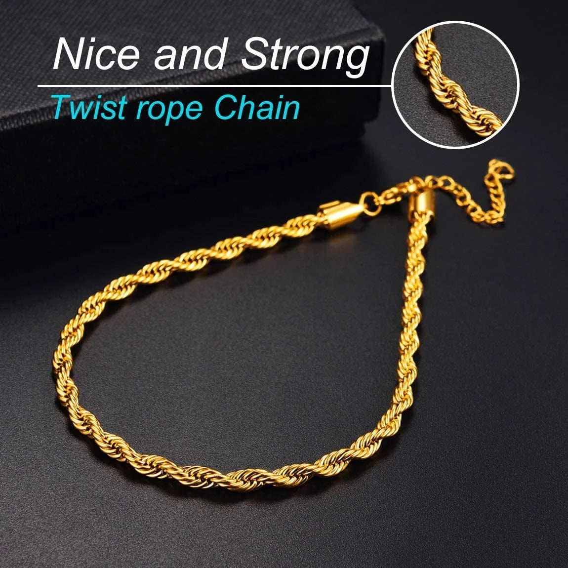 18K Gold Plated Anklets for Women Summer Jewelry Rope Ankle Chain Bracelets